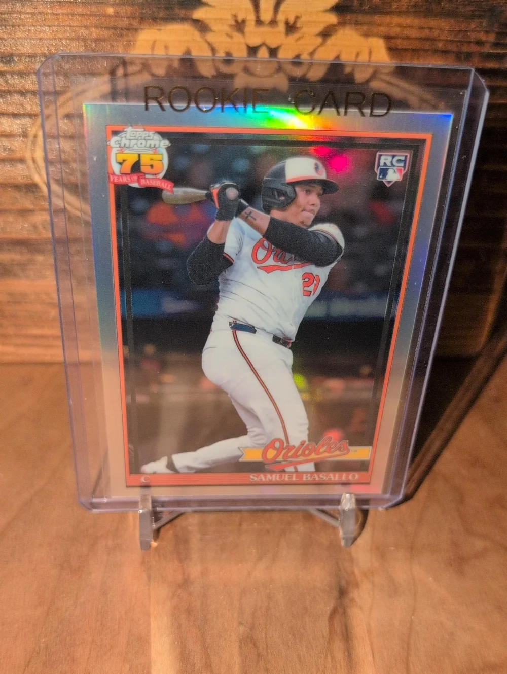 2026 Topps Chrome Samuel Basallo 75th Anniv Silver Refractor Rookie Card Orioles
